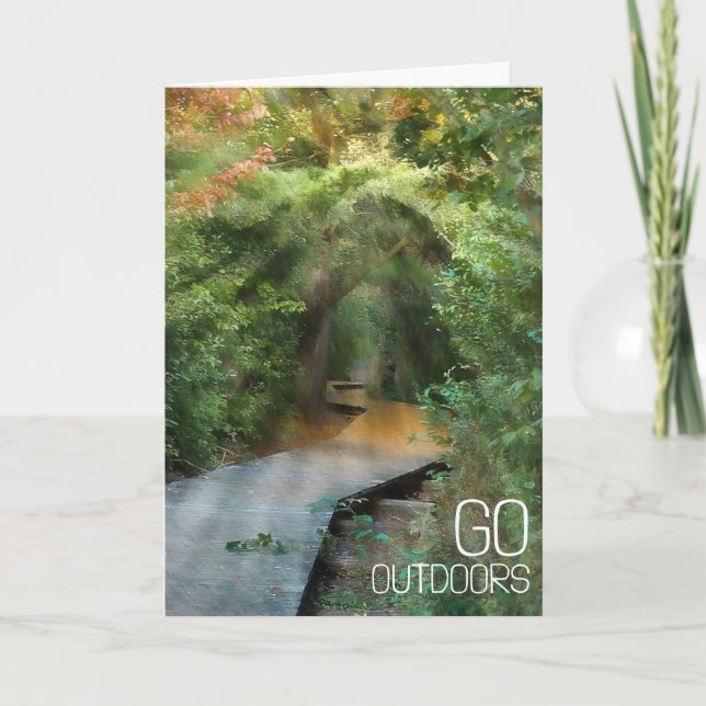 Carte Forêt Inspirante Avec Poutres De Soleil (Devant)