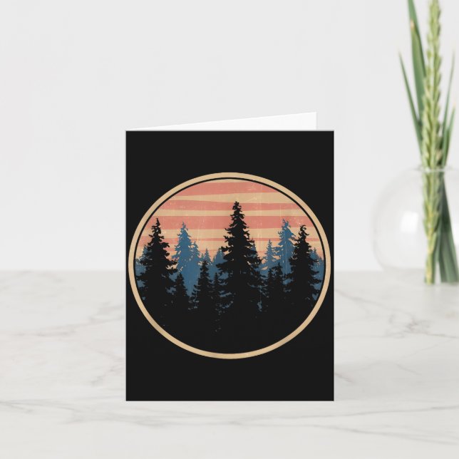Carte Forêt Rétro Arbres Faune Nature Vintage (Devant)