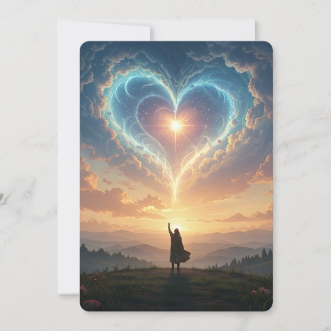 Carte Forever in my heart! Heart and clouds, custom  (Devant)