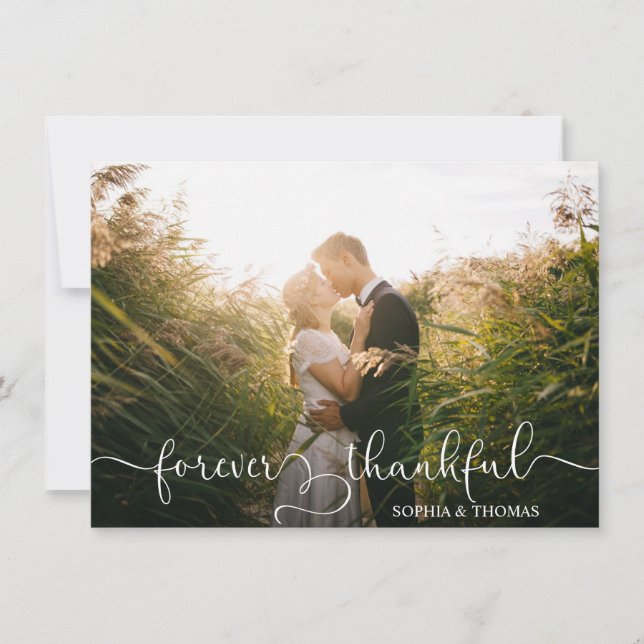 Carte Forever Merci Merci Mariage coeur photo (Devant)