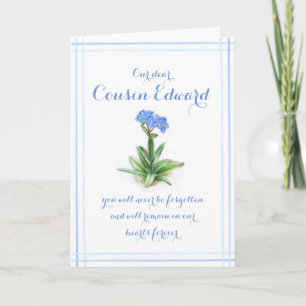 Carte Forget me not watercolor sympathy cousin card