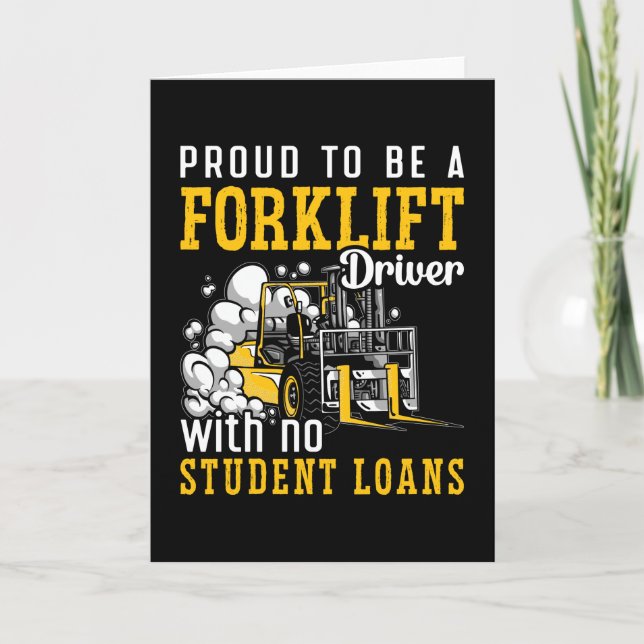 Carte Forklift Operator Proud To Be A Forklift Driver (Devant)