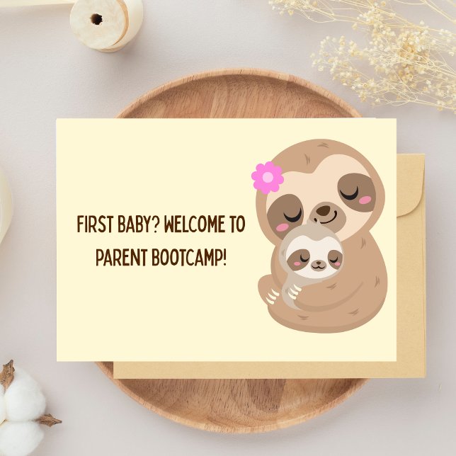 Carte Formation des jeunes parents : humour pour les nou (Funny Pregnancy Congratulations Card – First Baby Parent Bootcamp Humor for New Parents)