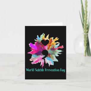 Carte Forme cardiaque Semicolon Cadeau Prévention du sui