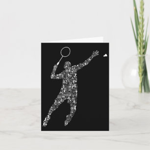 Carte Forme Collage Silhouette Badminton Lecteur Chemise