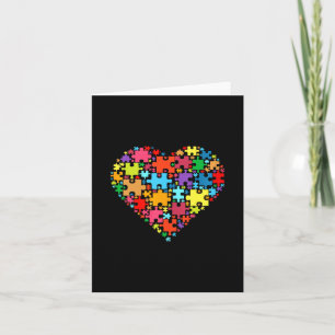 Carte Forme des Coeurs d'Amour colorés - Puzzle Autisme