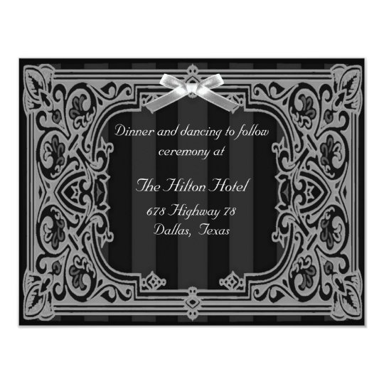 Carte formelle noire et blanche de réception carton d'invitation 10,79 cm x 13,97 cm