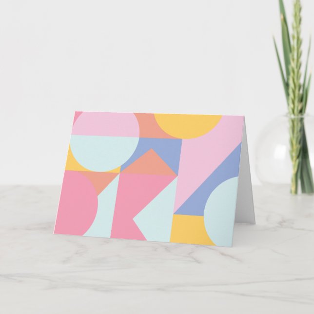 Carte Formes géométriques colorées mignonnes Collage (Devant)