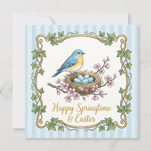 Carte Formule fantaisiste de Joyeuses Pâques (Devant)