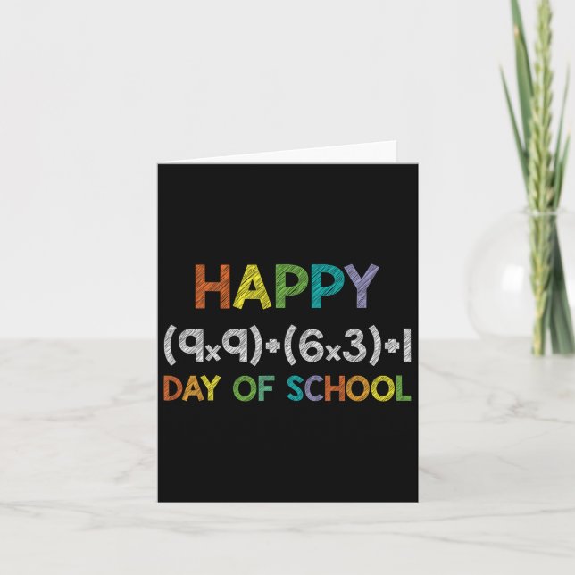 Carte Formule Mathématique 100 Jours D'école 100ème Jour (Devant)