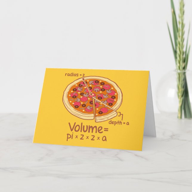 Carte Formule mathématique du volume de pizza = Pi*z*z*a (Devant)