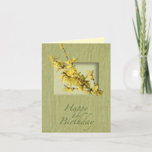 Carte Forsythia Jaune Anniversaire