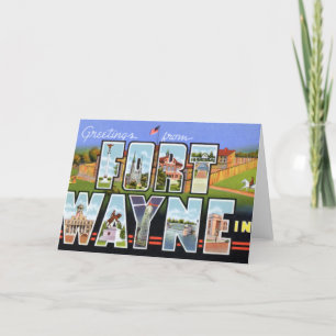 Carte Fort Wayne Indiana Grandes lettres voeux