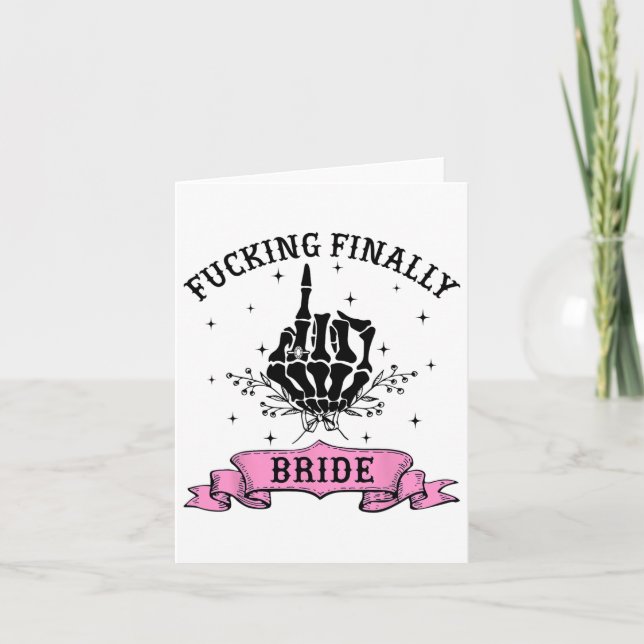 Carte Forte Enfin Mariée Skeleton main Halloween Bache (Devant)