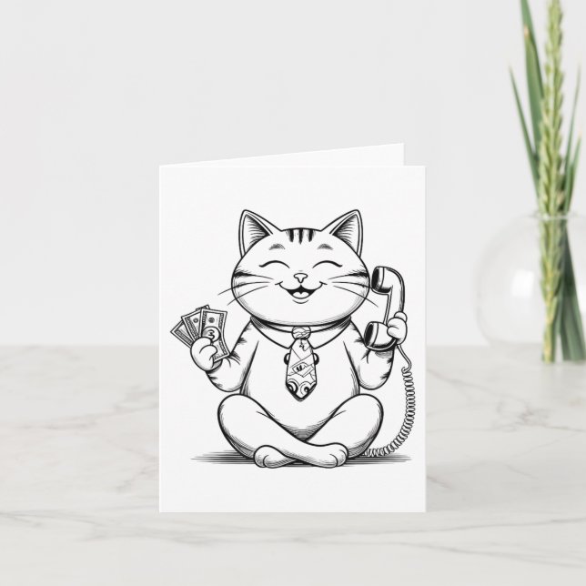 Carte Fortune Kitty Mème Graphic Kawaii Maneki Neko Doll (Devant)