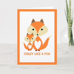 Carte Fou comme un Fox, Orange Fox Burlap