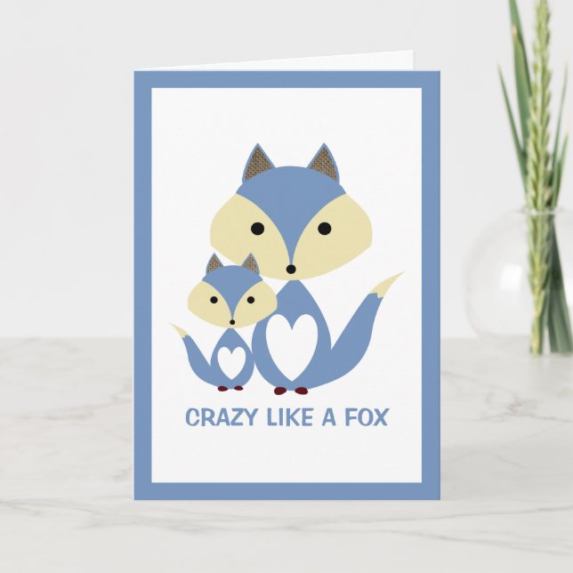Carte Fou comme un renard, Blue Fox Burlap (Devant)