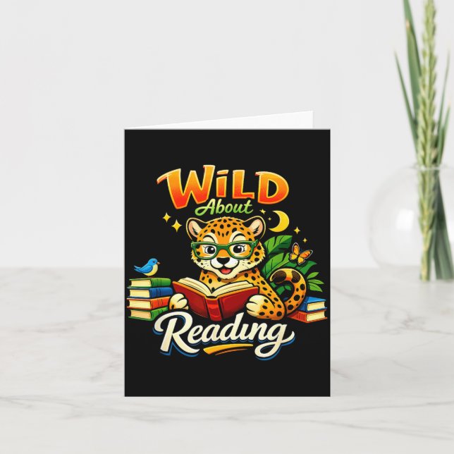 Carte Fou de lecture Livre Imprimé Animal Guépard Garçon (Devant)