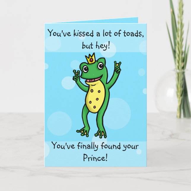 Carte Found your prince - frog prince engagement card (Devant)