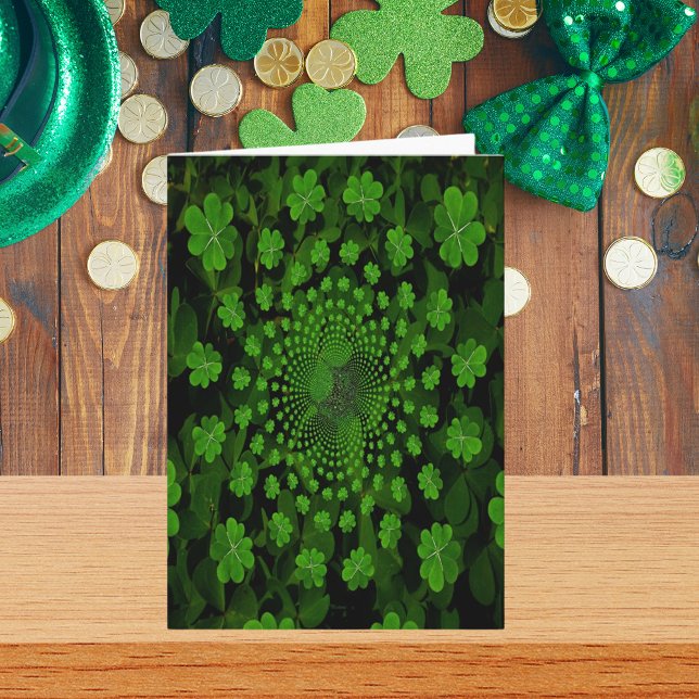 Carte Four Leaf Clover (Four Leaf Clover Kaleidoscope St Patrick's Day Card)