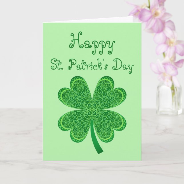 Carte Four Leaf Clover Lucky St Patrick's Day Shamrock (Orchidée)