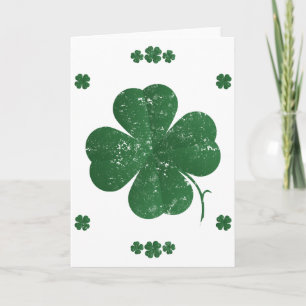 Carte Four Leaf Clovers - style vintage
