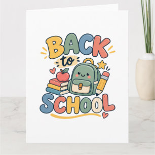 Carte Fournitures Scolaires Mignonnes Kawaii de Rentree