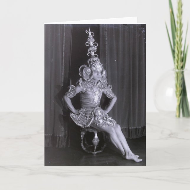 Carte fours de danse des années 1920 en costume art déco (Devant)