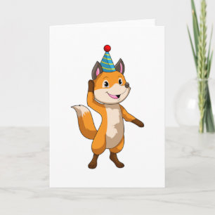 Carte Fox à la fête avec casquette de parti