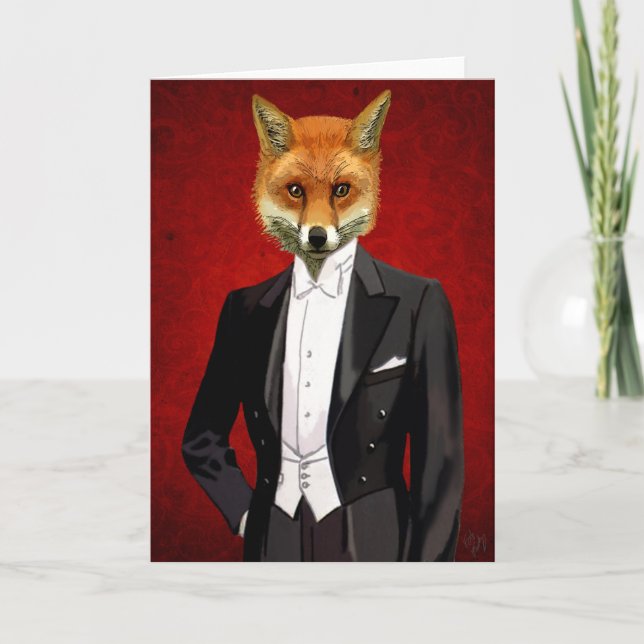 Carte Fox En Costume De Soirée, Portrait (Devant)