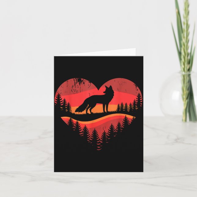 Carte Fox Heart Saint-Valentin Animal Renard Amoureux Ho (Devant)
