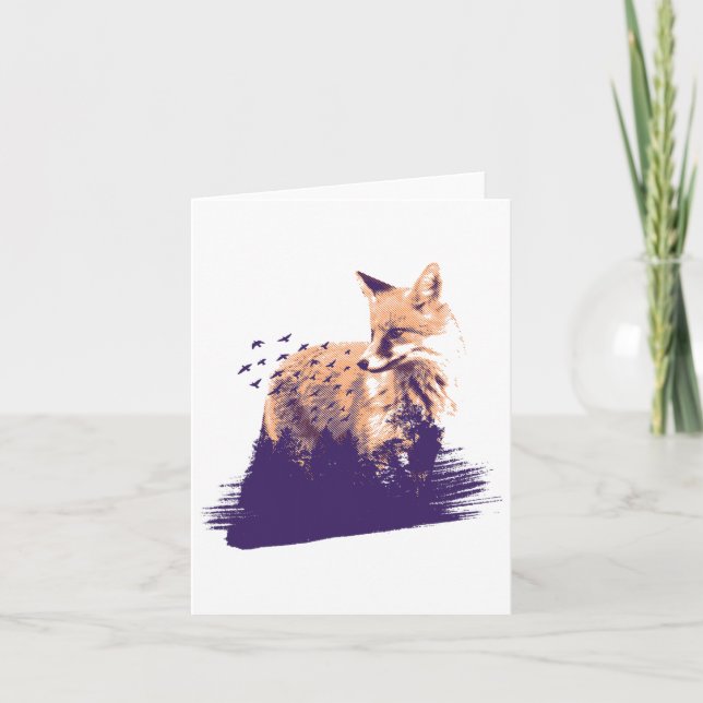 Carte Fox Nature Forest Camping extérieur Randonnée Camp (Devant)