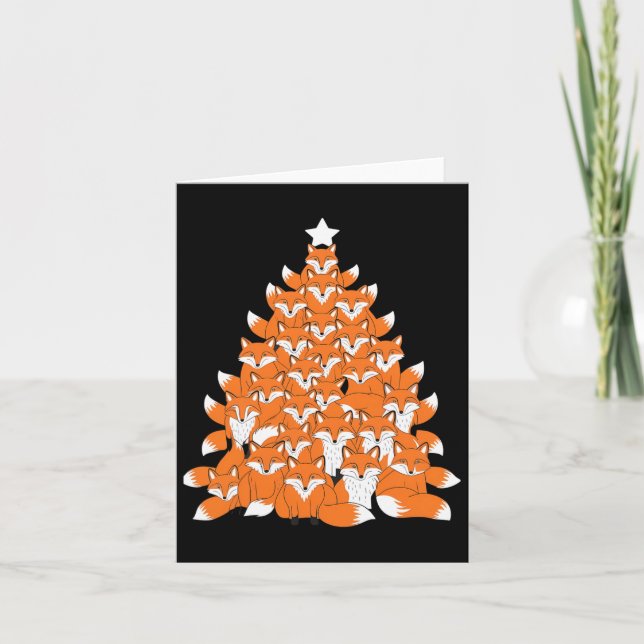 Carte Fox Noël Arbre Fox Xmas Arbre drôle Fox Noël (Devant)