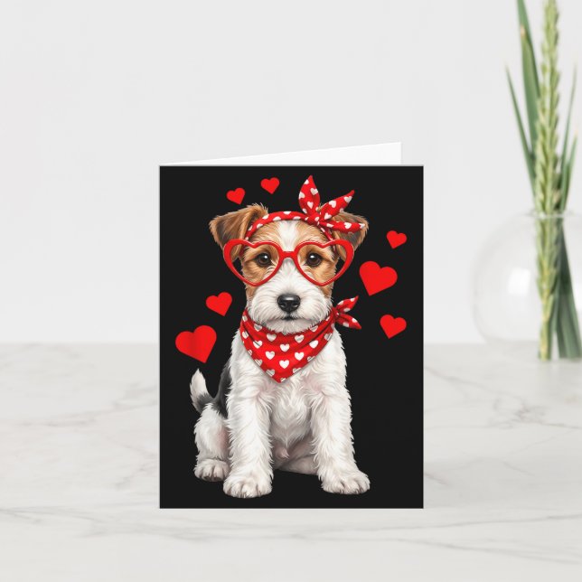 Carte Fox Terrier Valentines Day Wirehaired Dog Lover He (Devant)