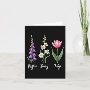 Carte Foxglove Daisy Tulip Floral Girl Mom Flower Design