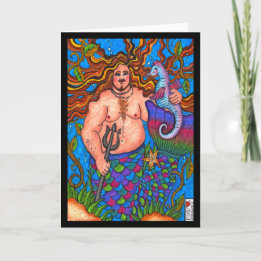 Carte Foxy Merman avec Seahorse