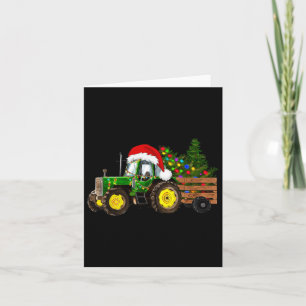 Carte Foyers de Noël Tracteur Arbre Lumières Santa Hat N
