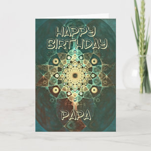 Carte Fractal grunge birthday card for a papa