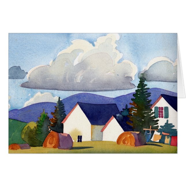 Carte fraîche d'après-midi d'été (Devant horizontal)