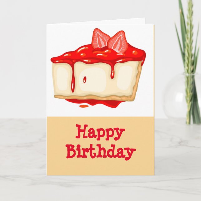 Carte Fraise cheecake fête anniversaire (Devant)