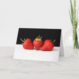 Carte Fraises Sur Noir Sur Blanc Gccnm