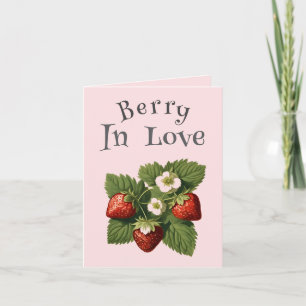Carte Fraises Vintage - Baie en amour n°2