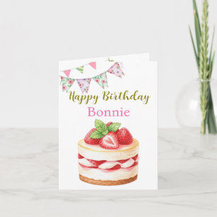 Carte Framboise Cheesecake Nom et texte personnalisés An