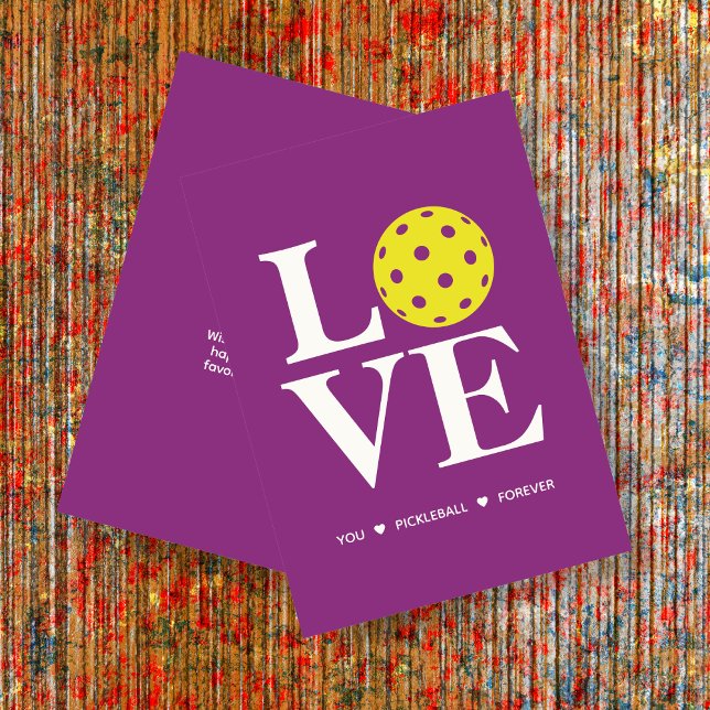 Carte framboise "LOVE You, Pickleball, Forever" (Créateur téléchargé)