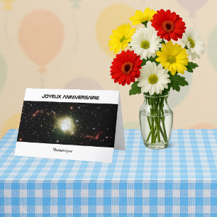 Carte Français anniversaire votre texte astronomie