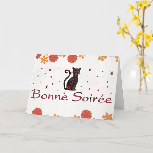 Carte Français : Bonne Soiree (Fleur jaune)