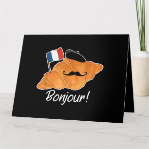 Carte Français Croissant Lover France Drapeau Francophil