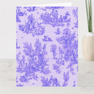 Carte Française toile de jouy bleu et blanc élégant