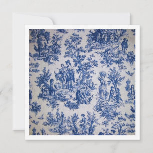 Carte Française toile de jouy bleu et blanc élégant