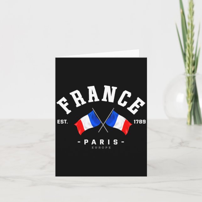 Carte France Flag French Gift France Friend France Paris (Devant)